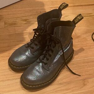 Dr. Martens Metallic Silver Boots